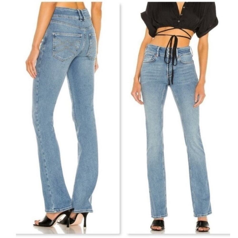 Free People Shayla Boot Cut Jeans- Light Blue